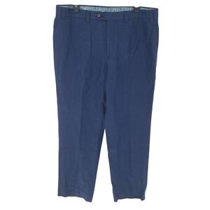 Lauren Ralph Lauren Mens‎ Linen Dress Pants Navy Blue Flat Front Size 36x30